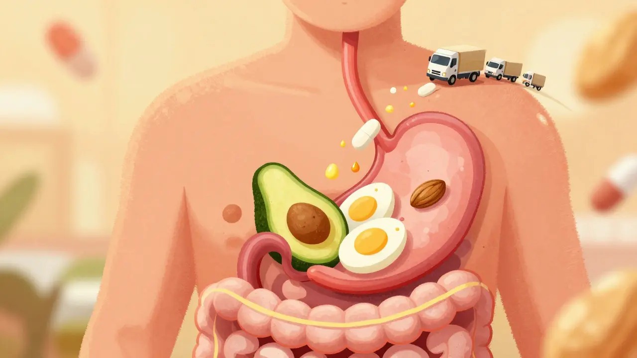 How Fatty Foods Boost Absorption of Lipid-Based Medications