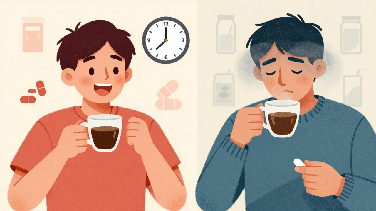 Comparison of energetic vs tired mornings based on timing