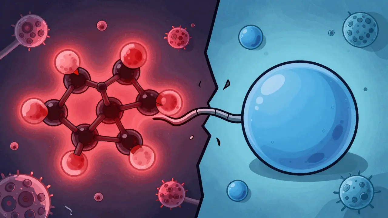 Visual comparison showing difference between antibiotic and non-antibiotic molecules
